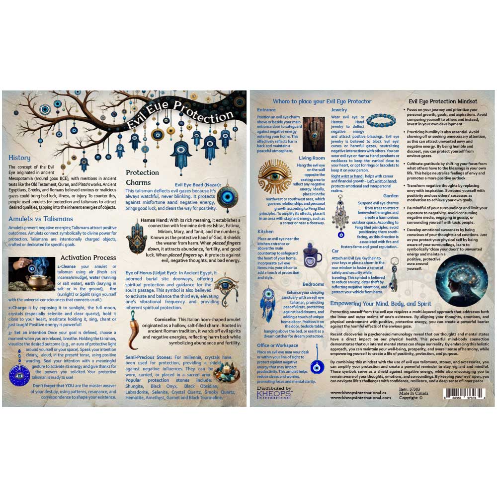 Evil Eye Laminated Chart 8.5” x 11” - Lighten Up Shop