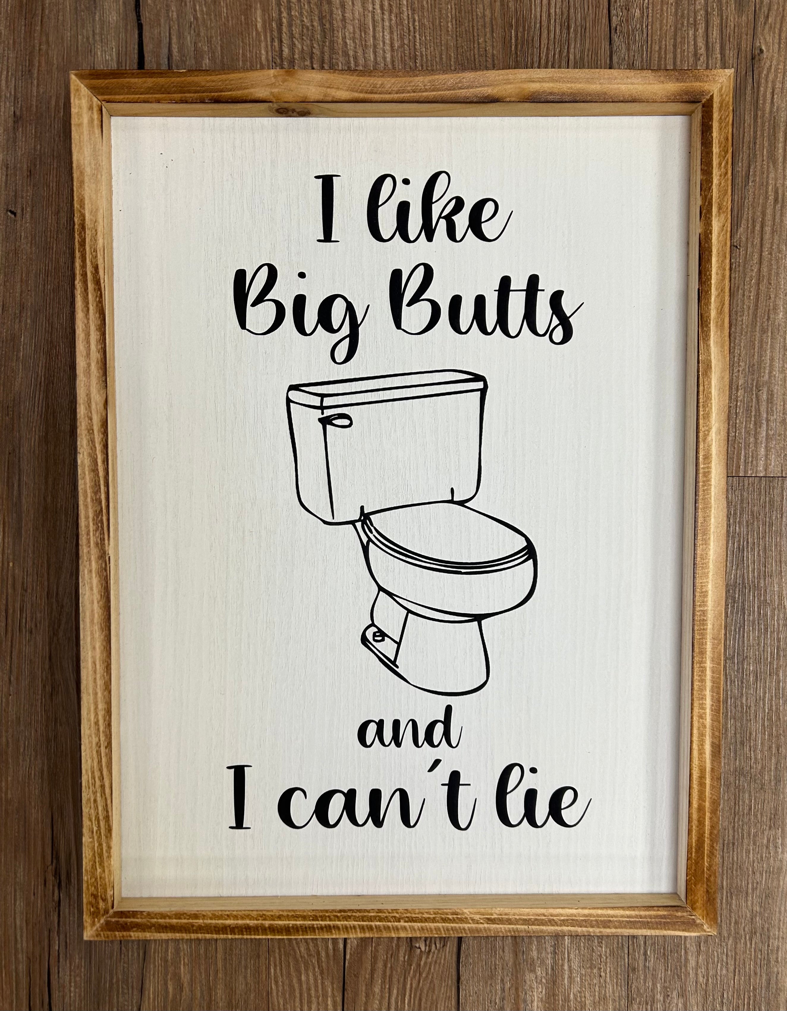 Wood Bathroom Sign - Lighten Up Shop