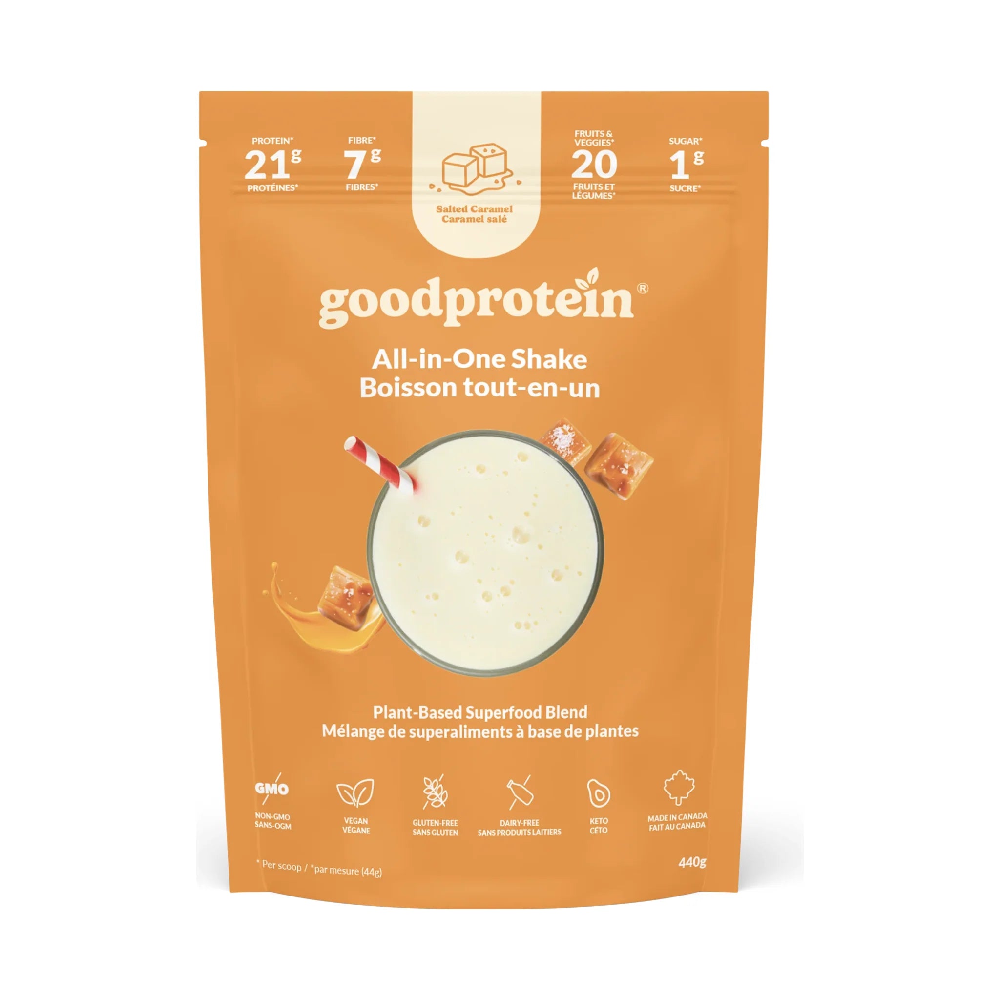 Good Protein Salted Caramel All-In-One Shake 440g - Lighten Up Shop