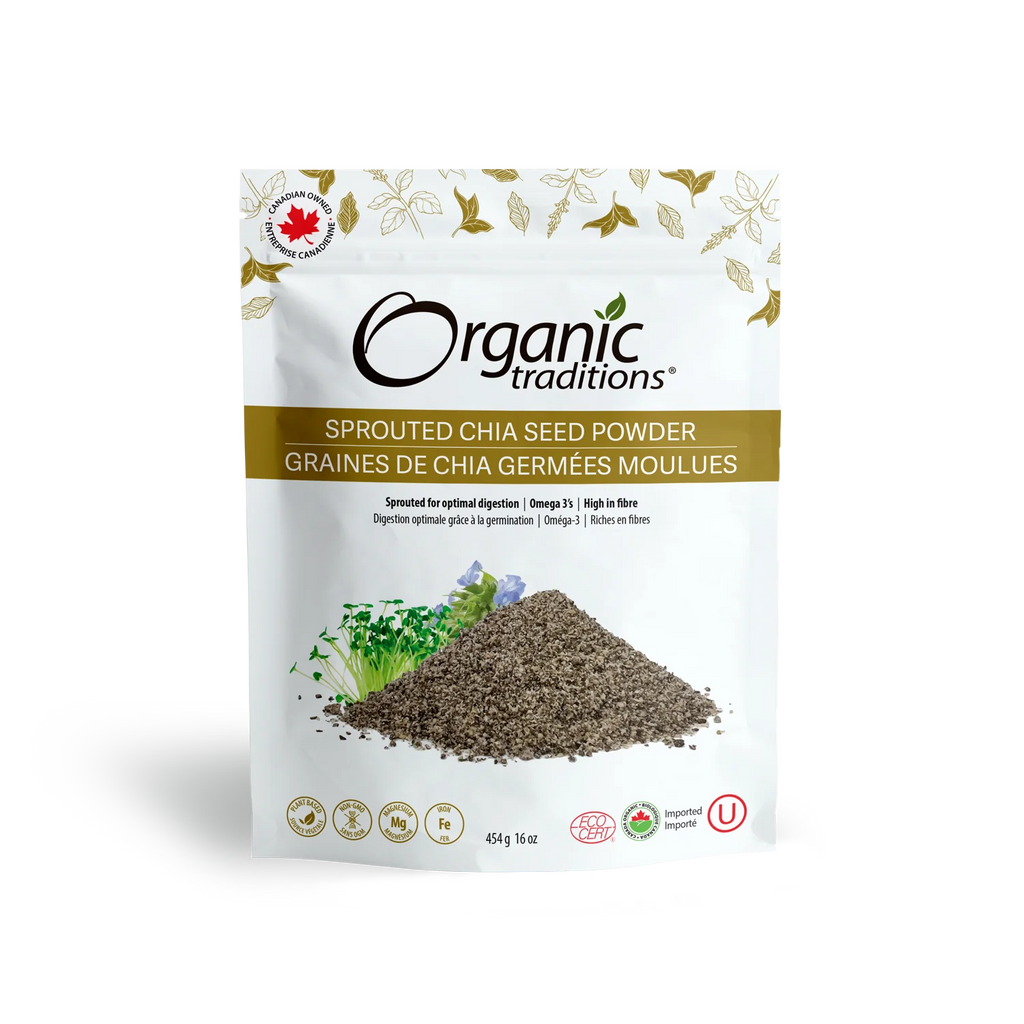 Organic Traditions Sprouted Chia & Flax Seed Powder 454g - Lighten Up Shop