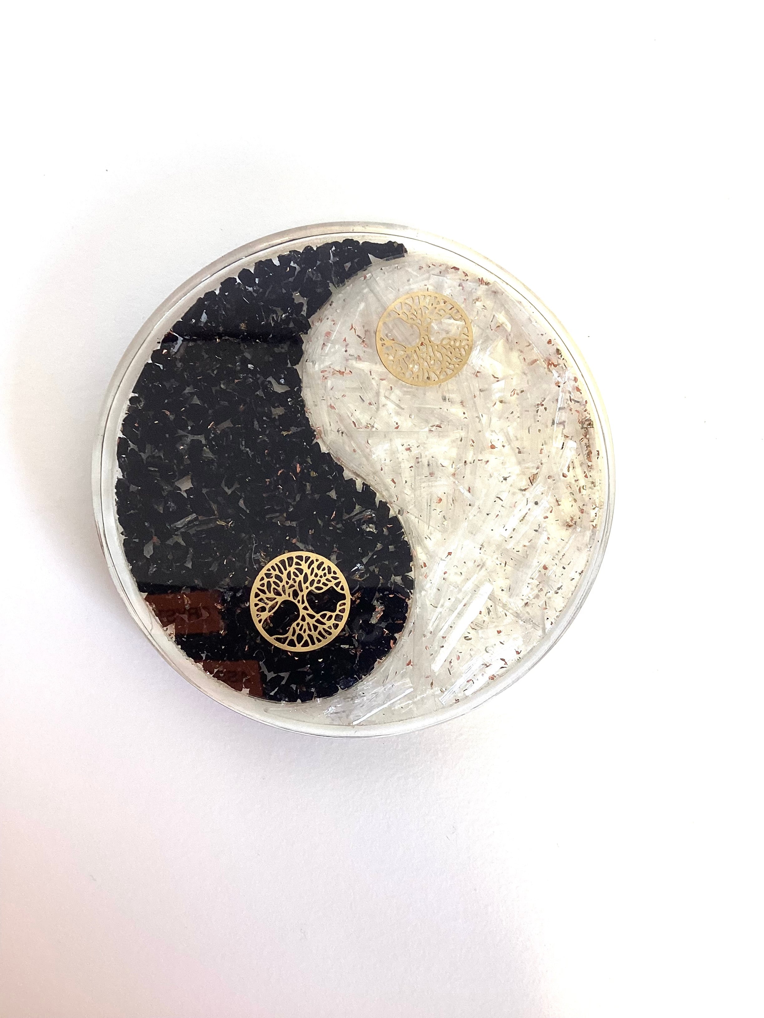 Yin/Yang - Tourmaline and Selenite - Lighten Up Shop