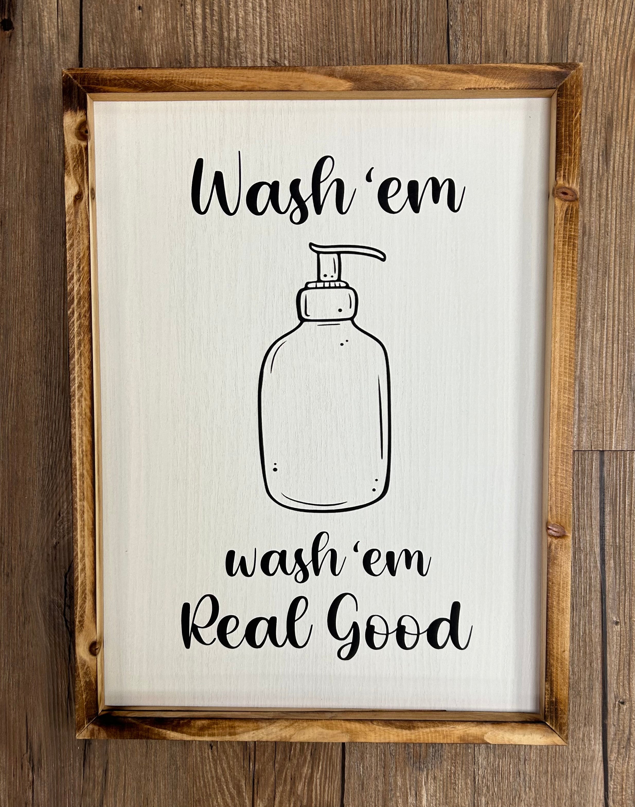 Wood Bathroom Sign - Lighten Up Shop