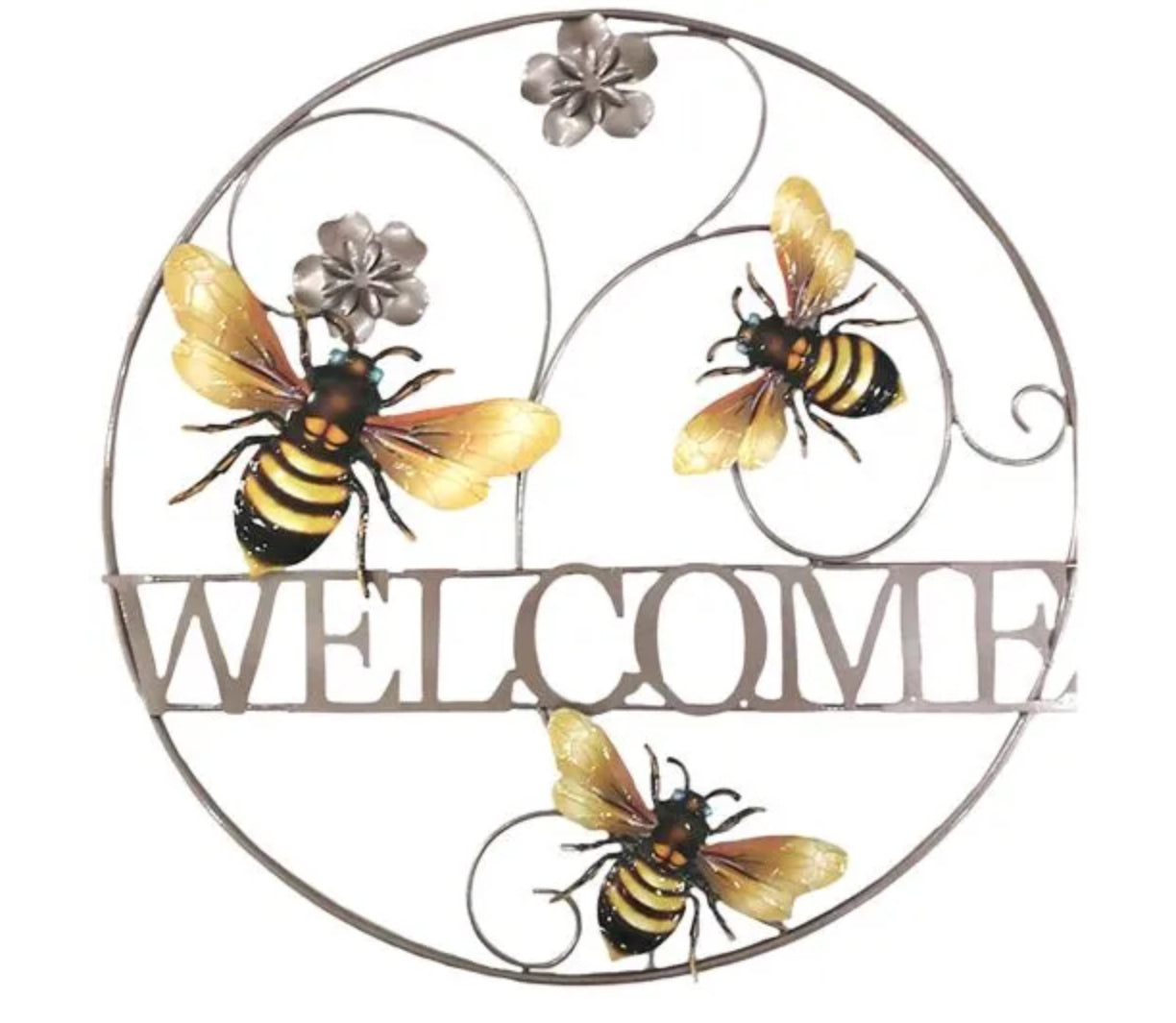 Bee Welcome Circle Wall Decor - Lighten Up Shop
