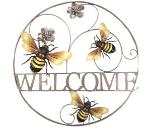 Bee Welcome Circle Wall Decor - Lighten Up Shop