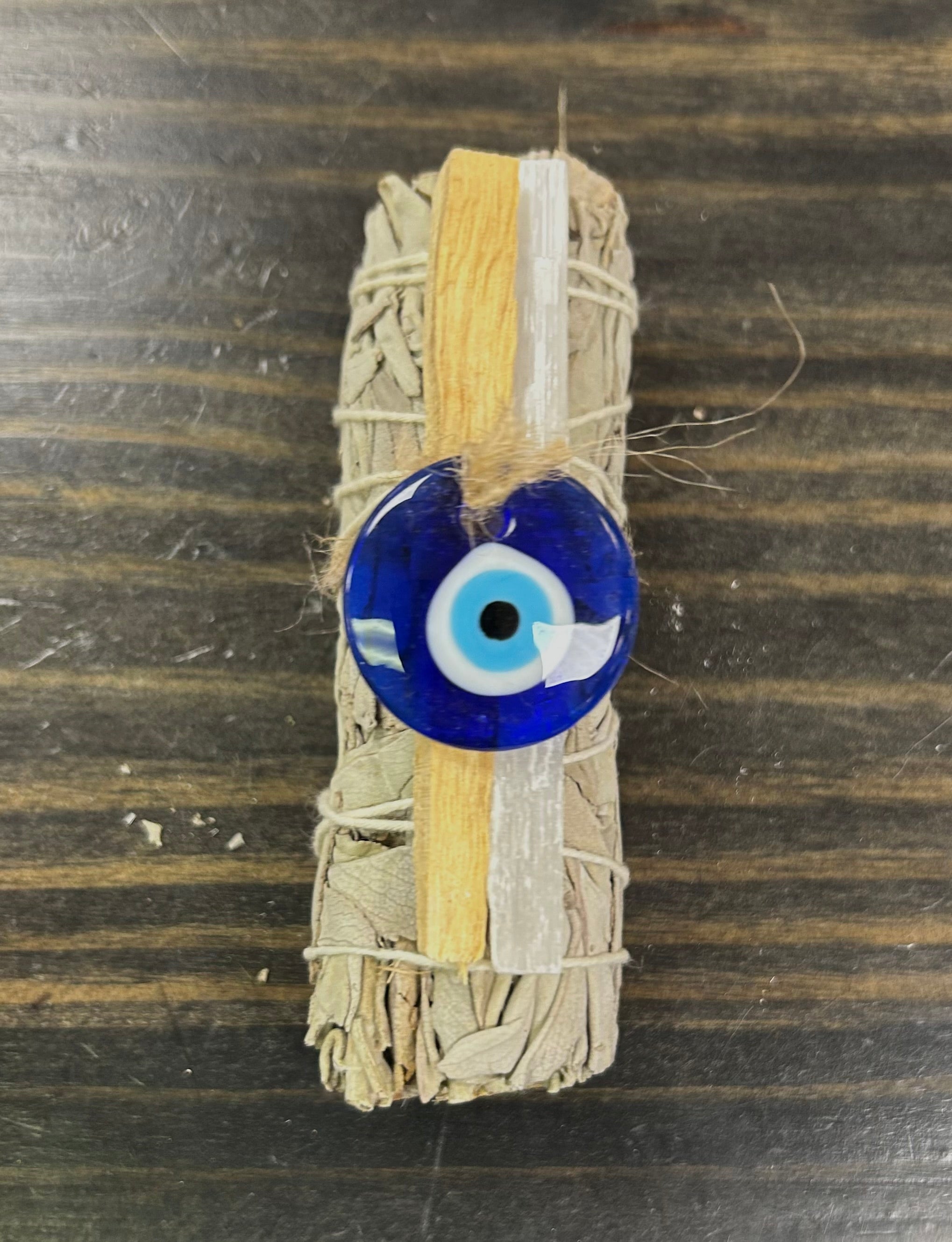 Palo Santo, Selenite, Evil Eye, White Sage Bundle