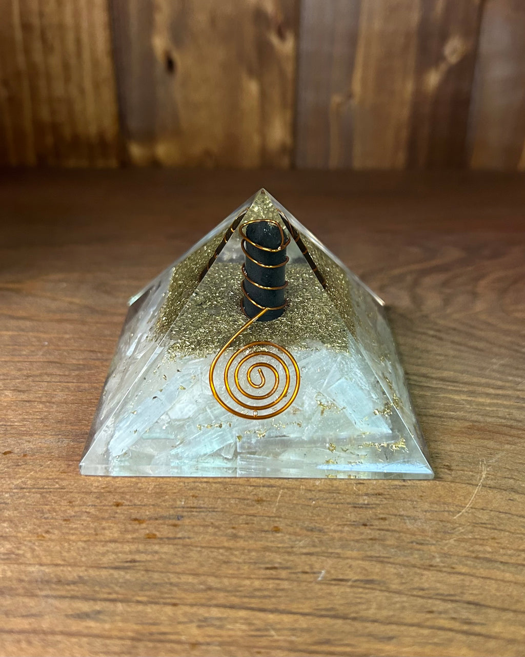 Selenite Orgonite Pyramid - Lighten Up Shop