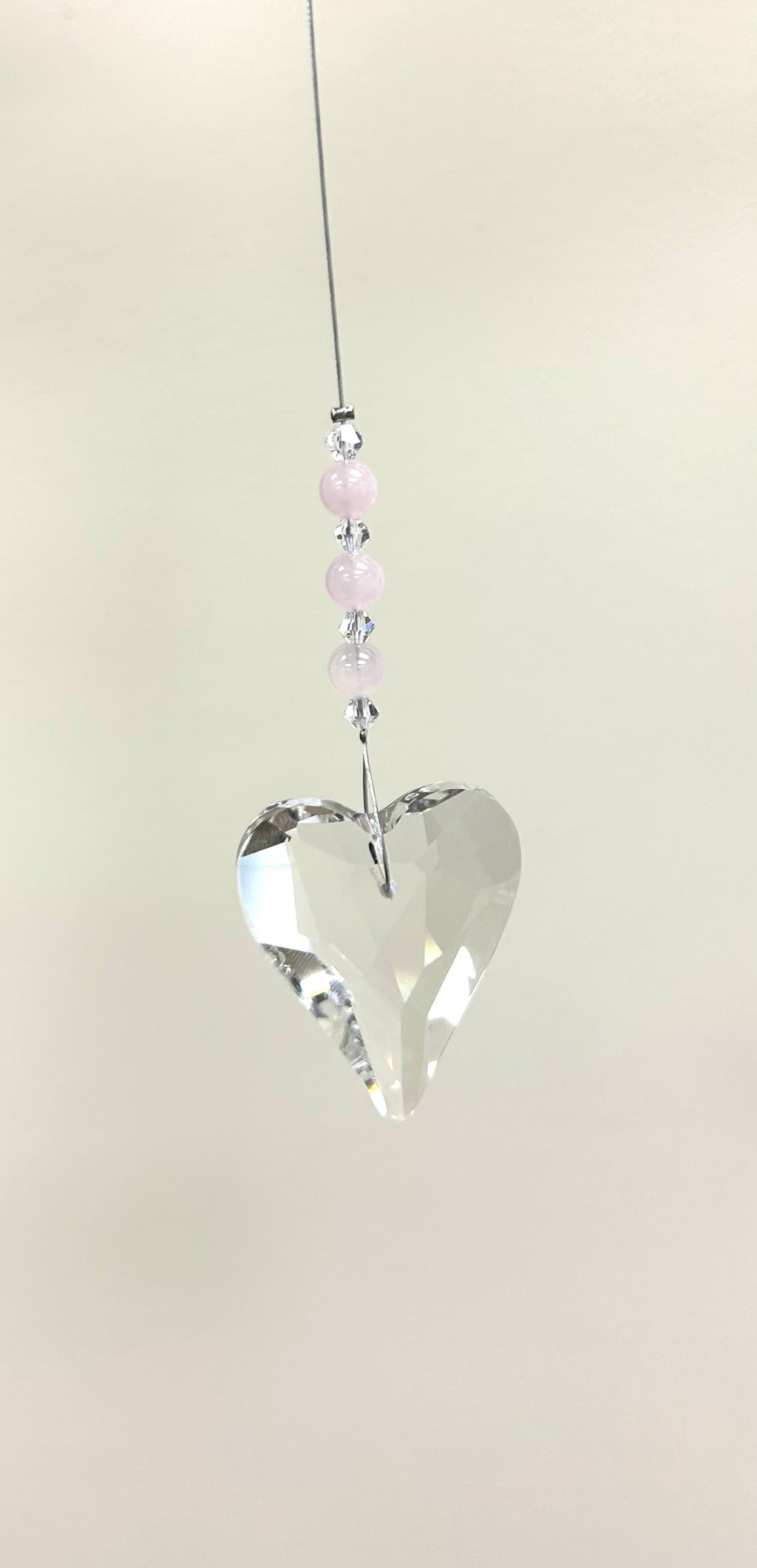 Rose Quartz Heart Suncatcher - Lighten Up Shop