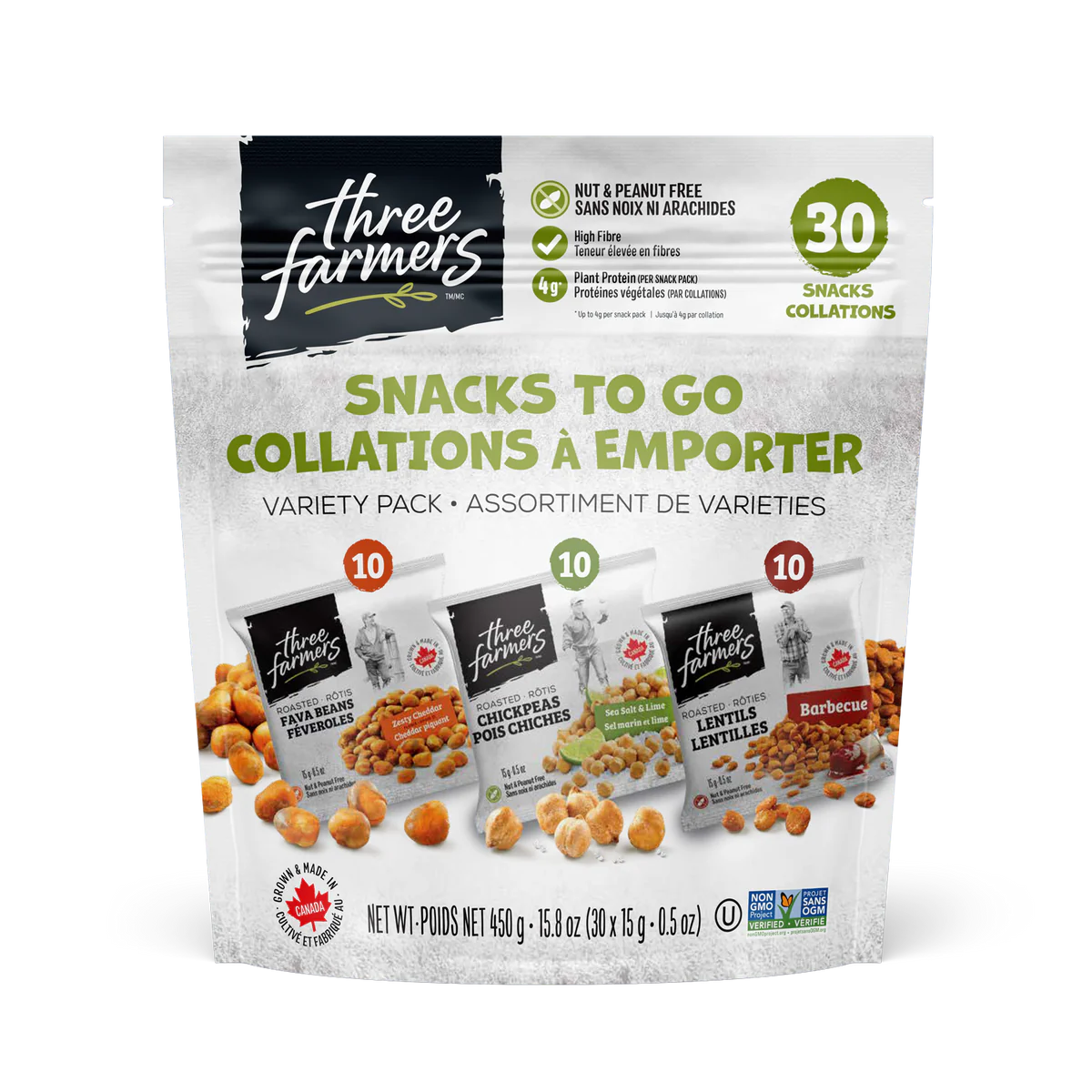 Three Farmers Snacks To Go Variety Pack - Lighten Up Shop