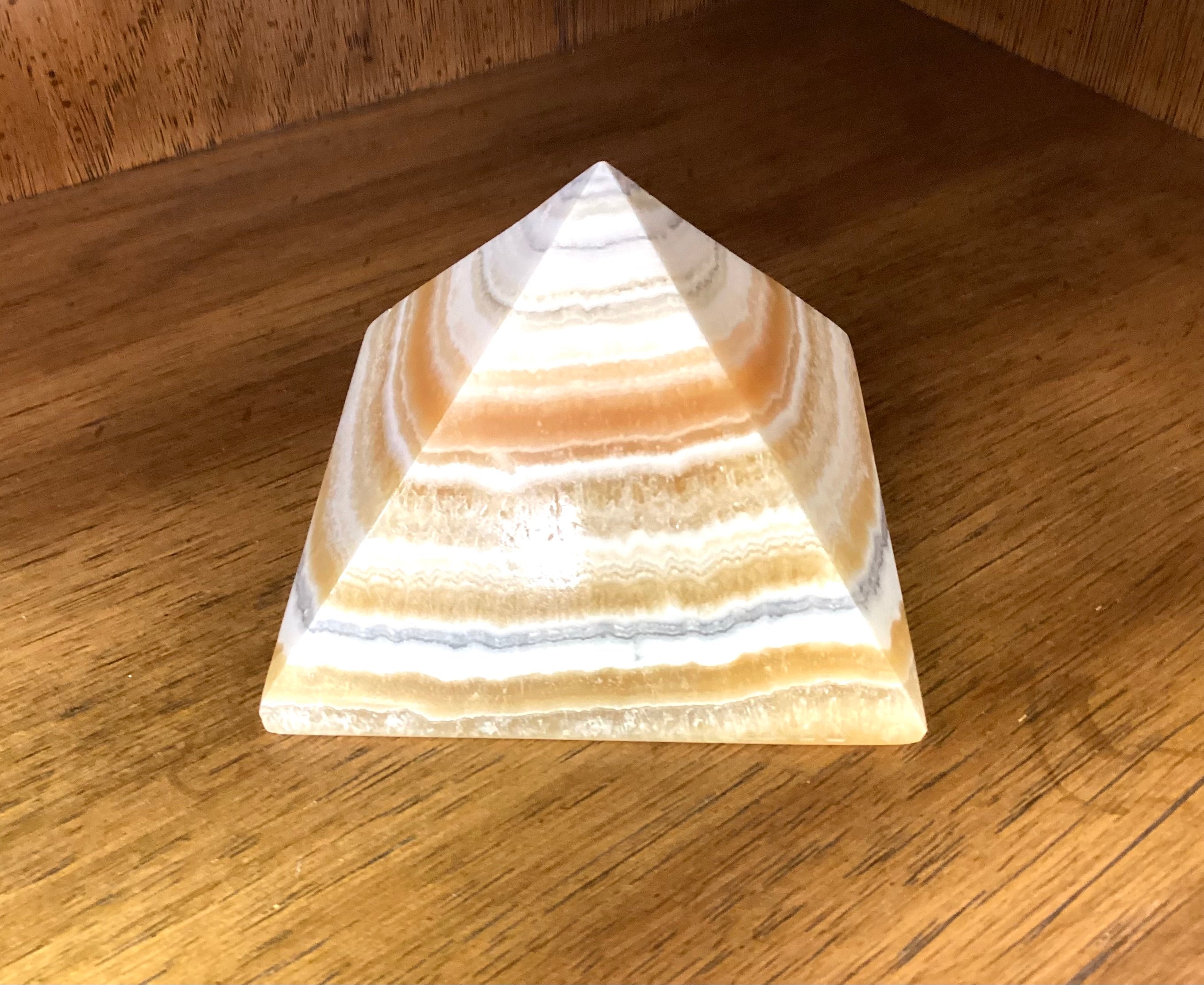 Black Phantom Calcite Pyramid - Lighten Up Shop