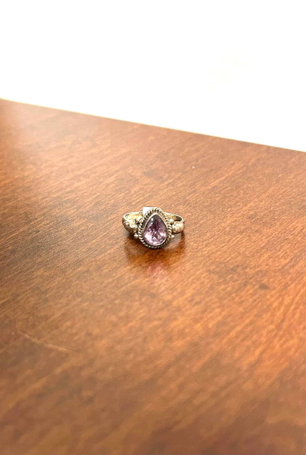 Amethyst Ring Medium Teardrop - Size 5 ($35) - Lighten Up Shop