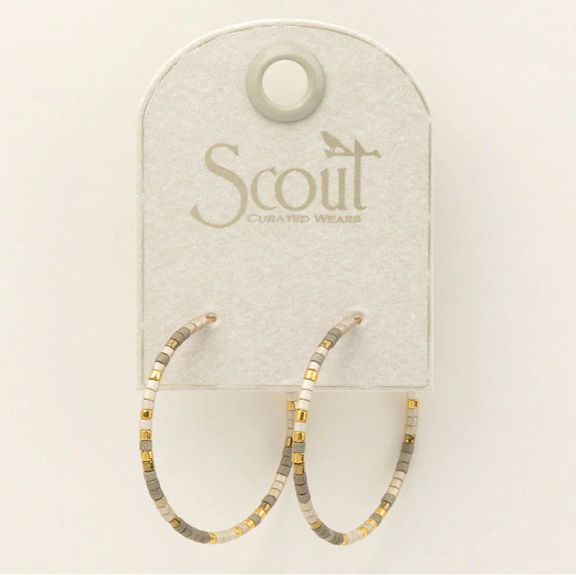 Chromacolor Miyuki Small Hoop Earring - Pewter Multi/Gold - Lighten Up Shop
