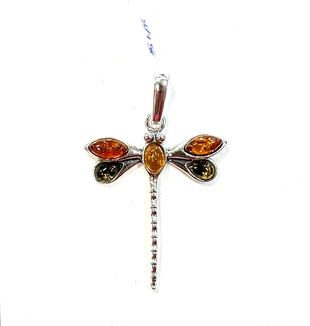 Amber Dragonfly Pendant - Lighten Up Shop