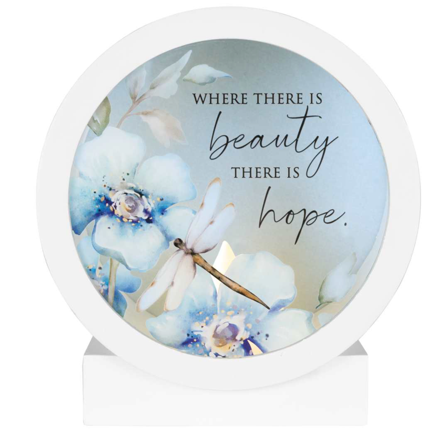 Where There is Beauty There is Hope Dragonfly Light Up Shadow Box - Lighten Up Shop