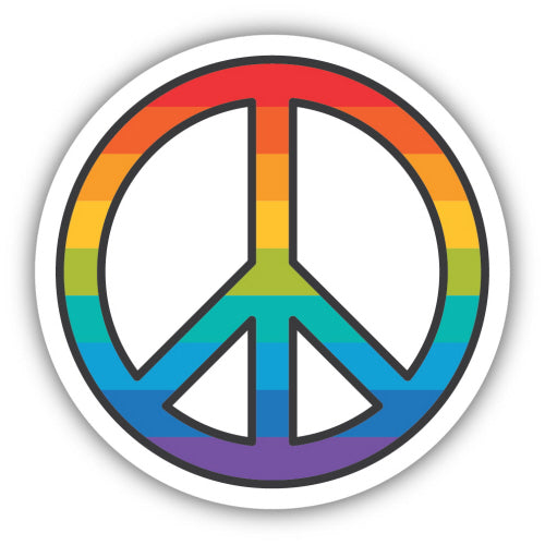 Rainbow Peace Symbol Sticker - Lighten Up Shop