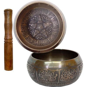 Gold Tibetan Singing Bowl 4.5" - Lighten Up Shop