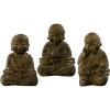 Volcanic Statue Small Monk Set 4.5" (Set of 3) - Lighten Up Shop
