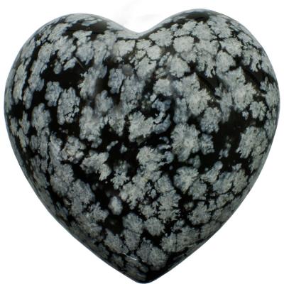 Snowflake Obsidian Heart 1.5" - Lighten Up Shop