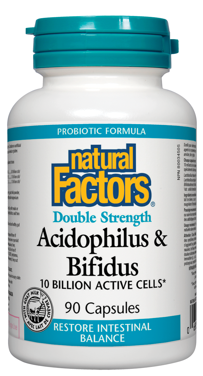 Acidophilus and Bifidus 10 billion active cells 90 capsules - Lighten Up Shop