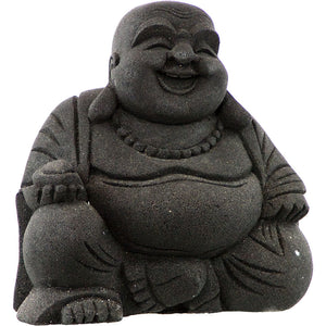 Volcanic Statue Happy Buddha 8.5" - Lighten Up Shop