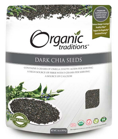 Organic Traditions Dark Chia Seeds 454g - Lighten Up Shop