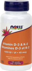 Vitamin D3 and K2 120 capsules - Lighten Up Shop