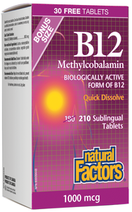 B12 Methylcobalamin 210 sublingual tablets - Lighten Up Shop