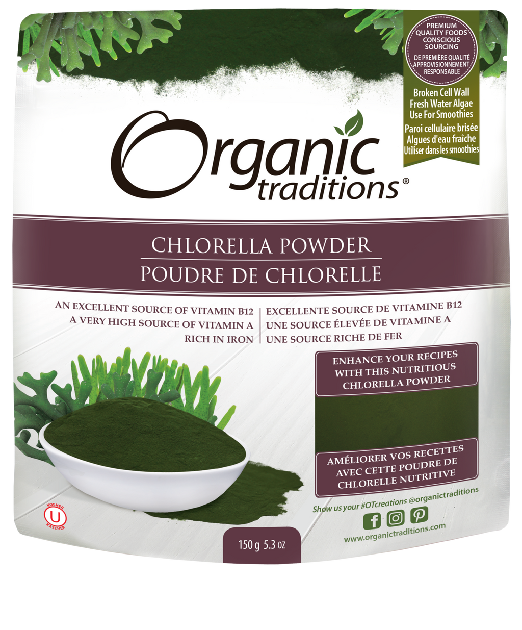 Organic Traditions Chlorella Powder 150g - Lighten Up Shop