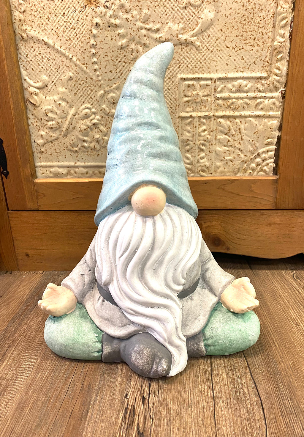Meditating Garden Gnome - Blue/Green - Lighten Up Shop