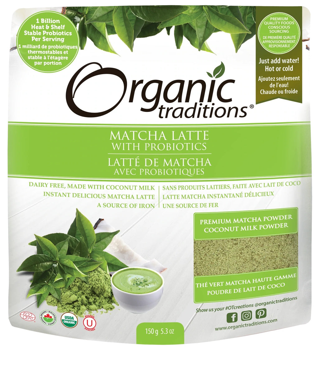 Organic Traditions Matcha Latte 150g - Lighten Up Shop