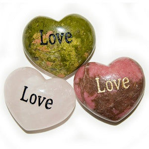 Love Engraved Stone Heart - Lighten Up Shop
