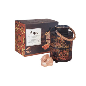Agra Himalayan Salt Lamp with Plate for Essential Oils - Lighten Up Shop