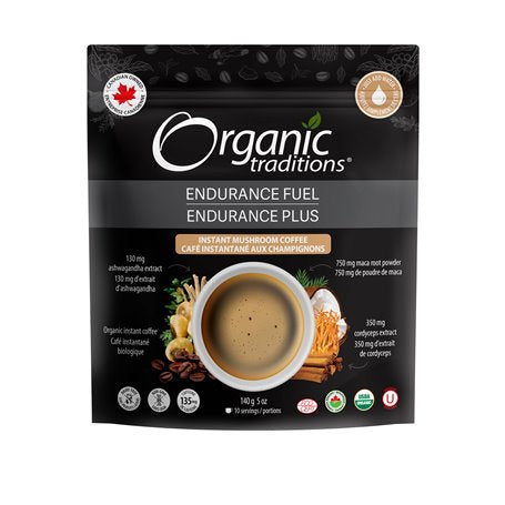 Organic Traditions Endurance Fuel - Instant Mushroom Coffee - Lighten Up Shop
