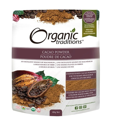Organic Traditions Cacao Powder 454 grams - Lighten Up Shop