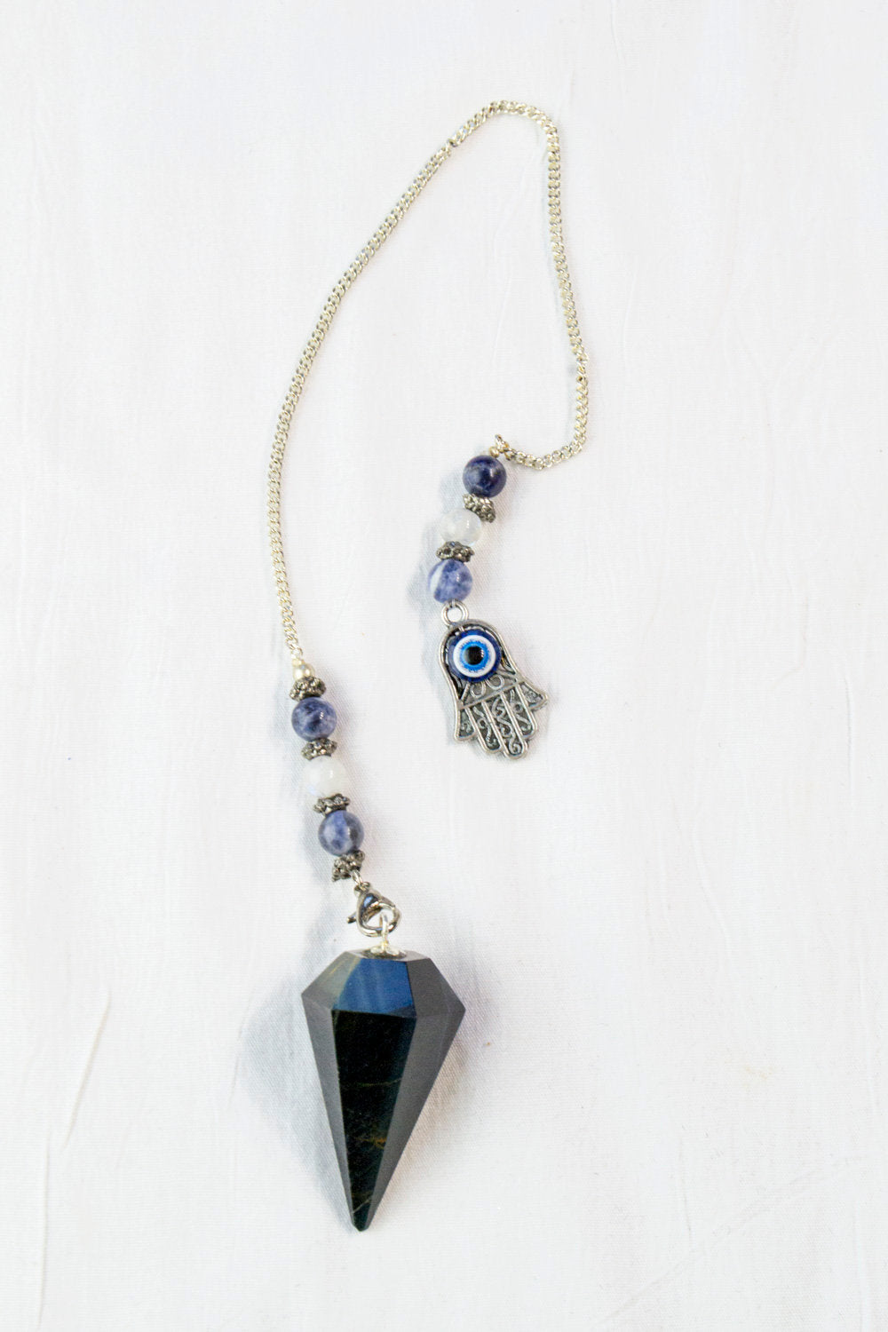 Blue Tiger’s Eye Hamsa Pendulum - Lighten Up Shop