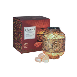 Mumbai Himalayan Salt Lamp with Plate for Essential Oils - Lighten Up Shop