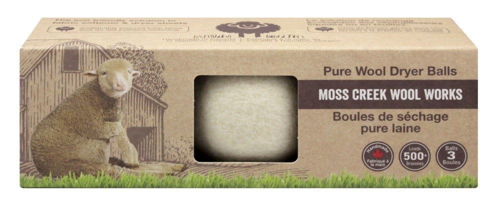 Moss Creek Wool Works Dryer Balls - White - Lighten Up Shop